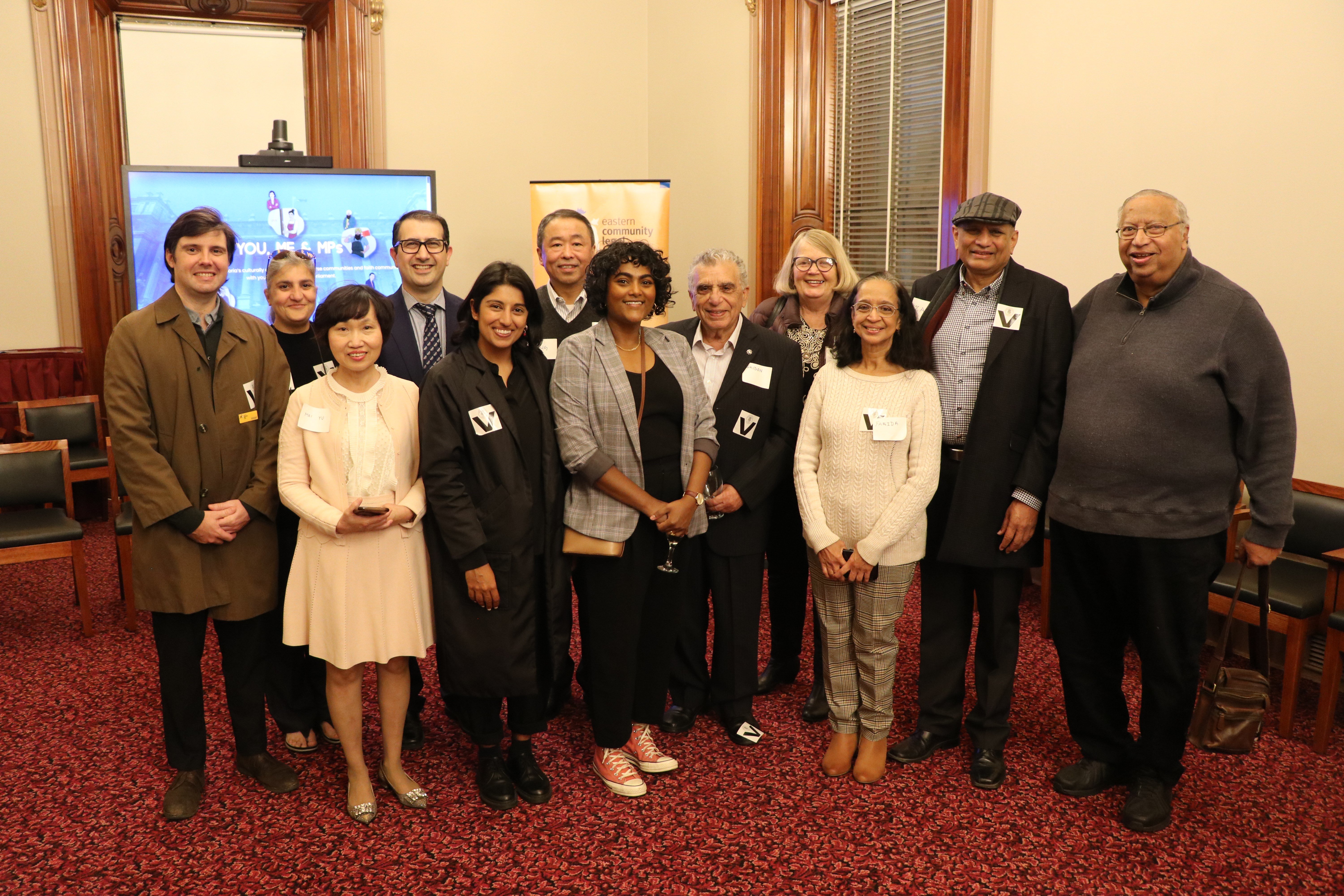 Members of the Engaging Communities in Democracy Community Advisory Committee at the toolkit launch.