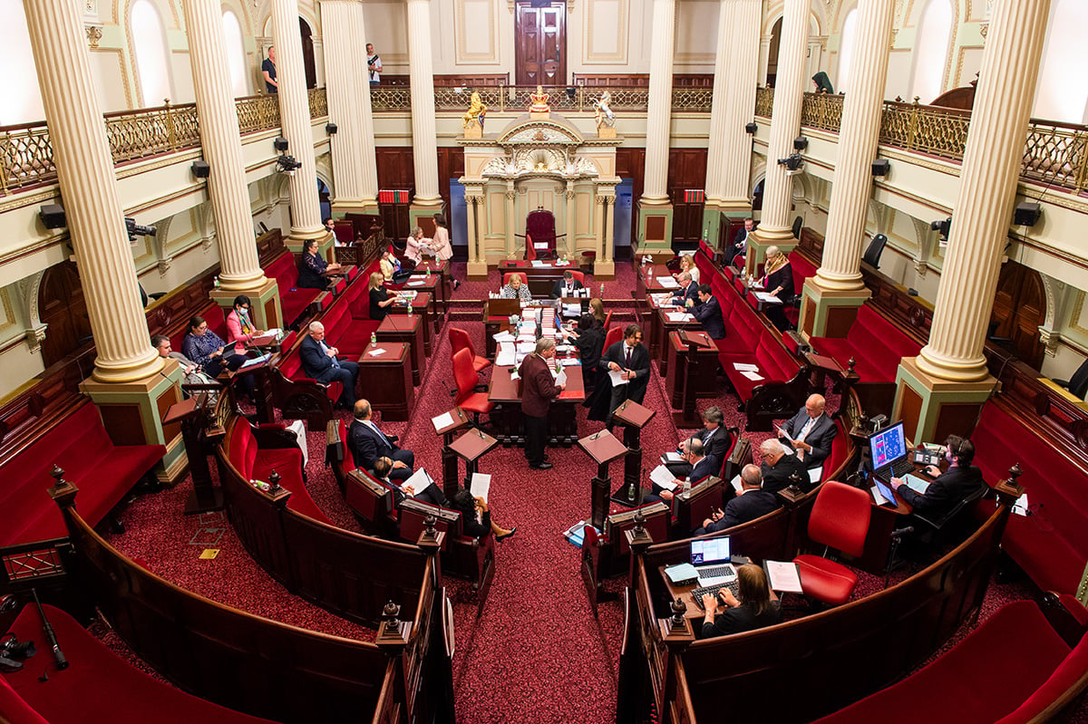 The Legislative Council chamber, as seen facing east.