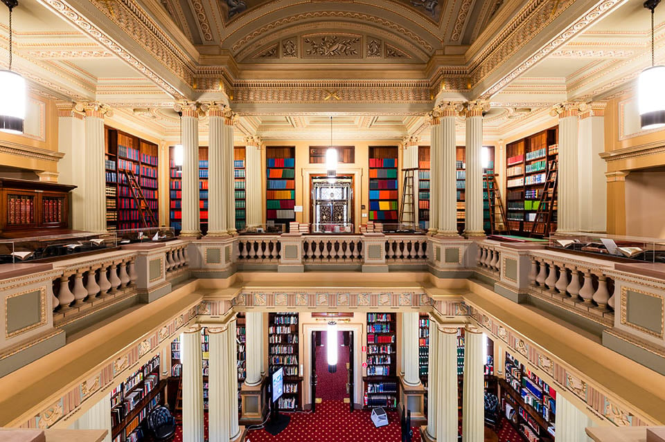 The parliamentary library, as seen from the Deakin Gallery.