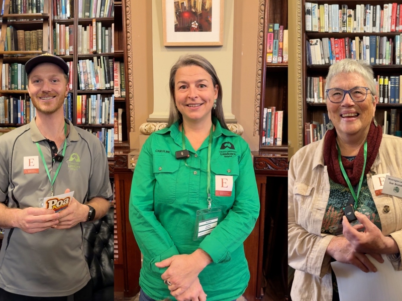 Representatives of various Landcare networks participated in the showcase, including Jye Andersen, Caroline Hammond and Sue Brunskill.