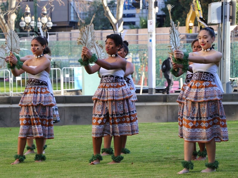 Bula Meke cultural group performing at the naming ceremony.