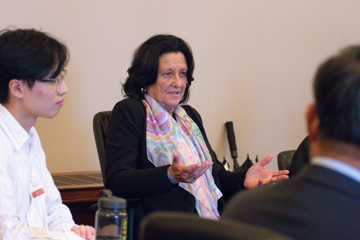 Christine Couzens MP talking with representatives from headspace.