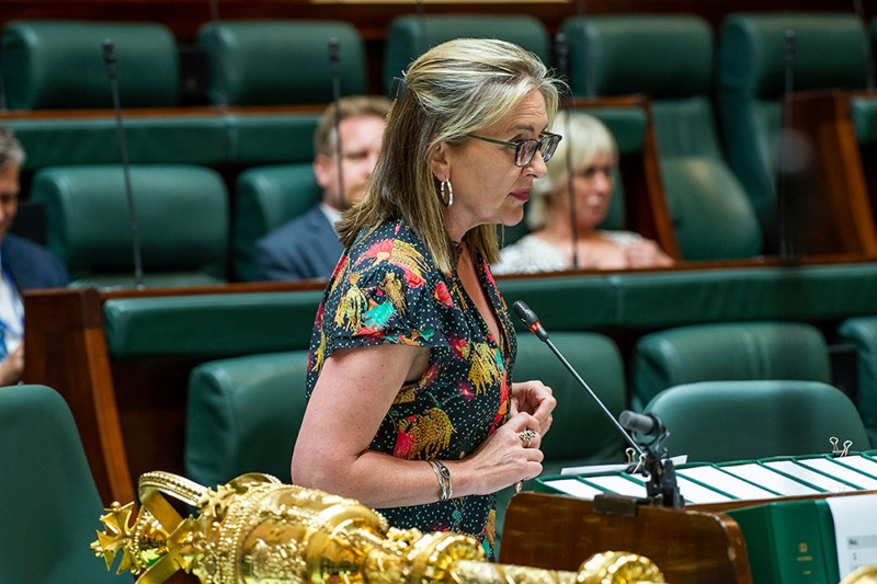 Premier Allan on the floor of the Legislative Assembly