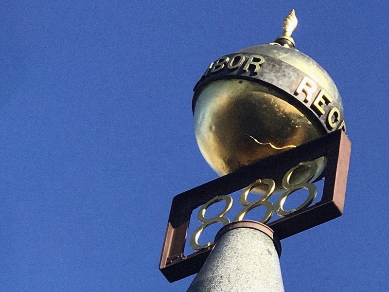 The monument on the corner of Russell and Victoria Streets in Melbourne commemorates the 8 Hours Movement, which was initiated in Victoria in 1856. The monument was originally unveiled in Spring Street in 1903 and moved to its current location in 1924.